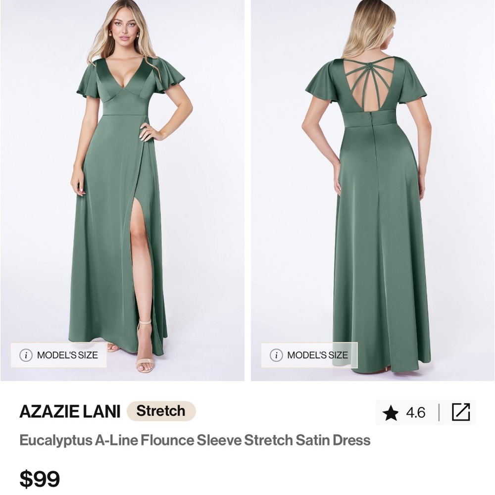 Azazie Eucalyptus Lani Bridesmaid Dress